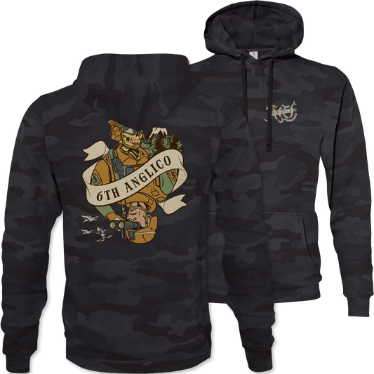 6th ANGLICO Death Card Camouflage Hoodie