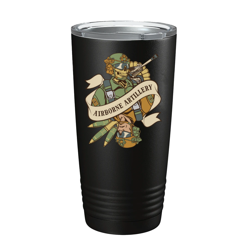 Airborne Artillery Death Card Tumbler
