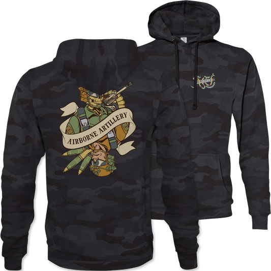 Airborne Artillery Death Card Camouflage Hoodie