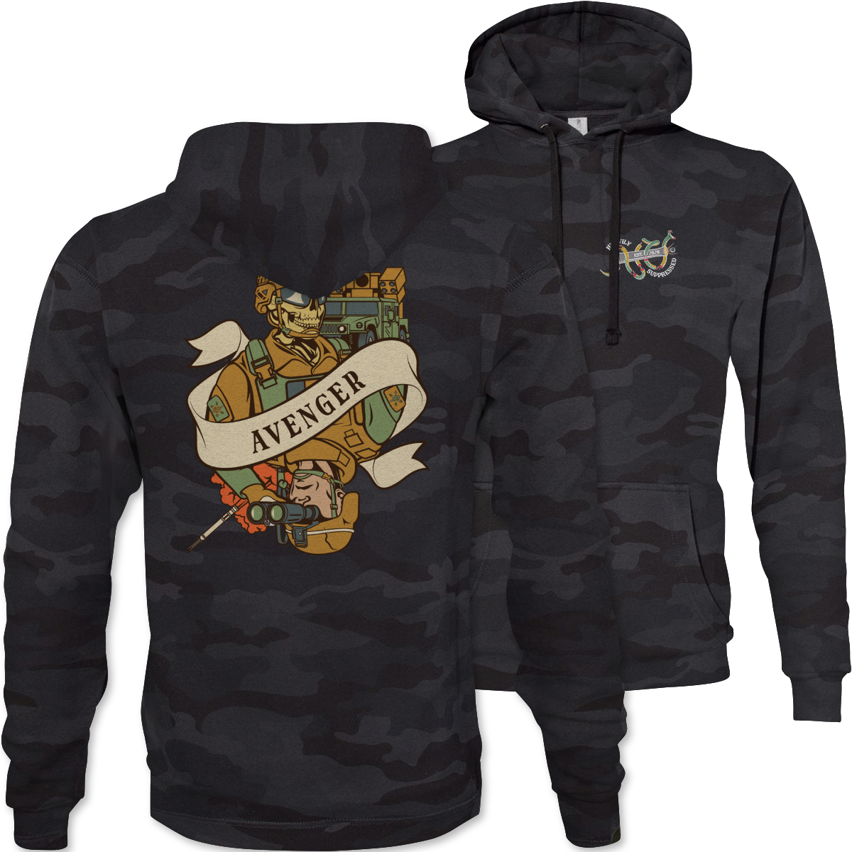 Avenger Death Card Camouflage Hoodie