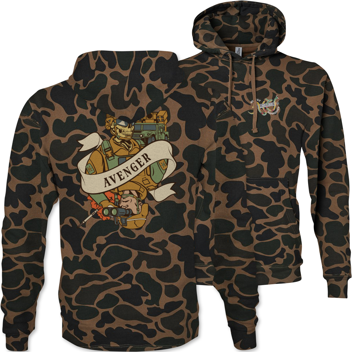 Avenger Death Card Camouflage Hoodie