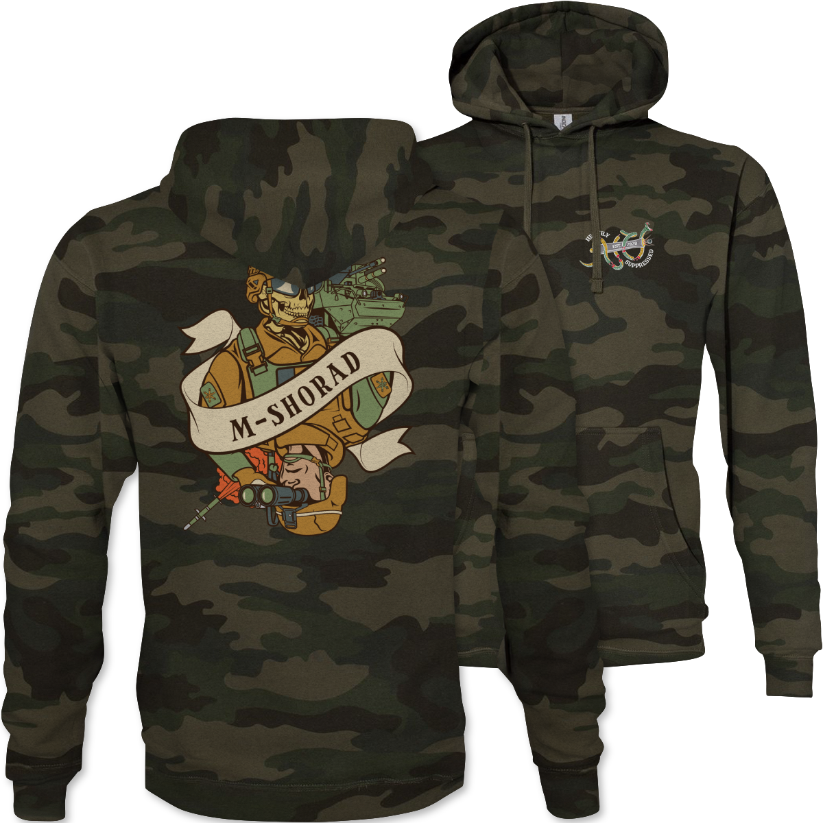 M-SHORAD Death Card Camouflage Hoodie