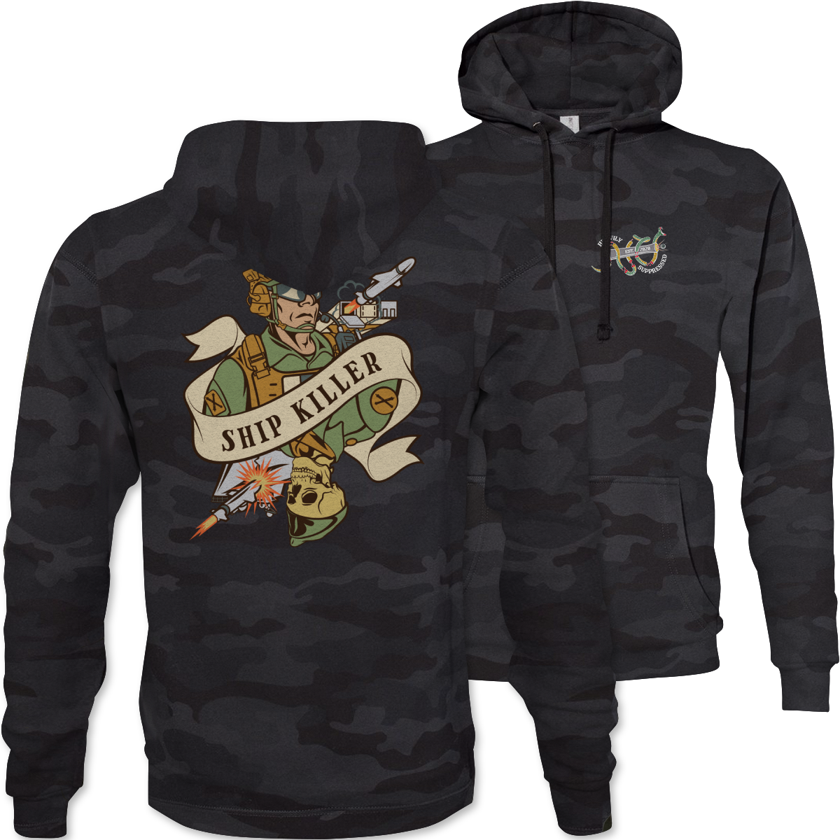 NMESIS Death Card Camouflage Hoodie