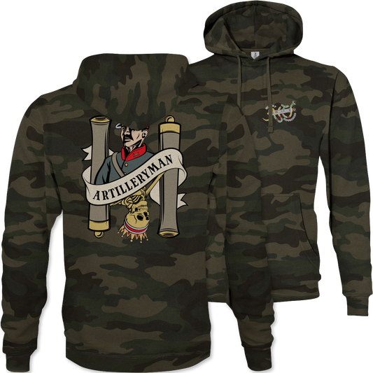 Artilleryman Death Card Camouflage Hoodie