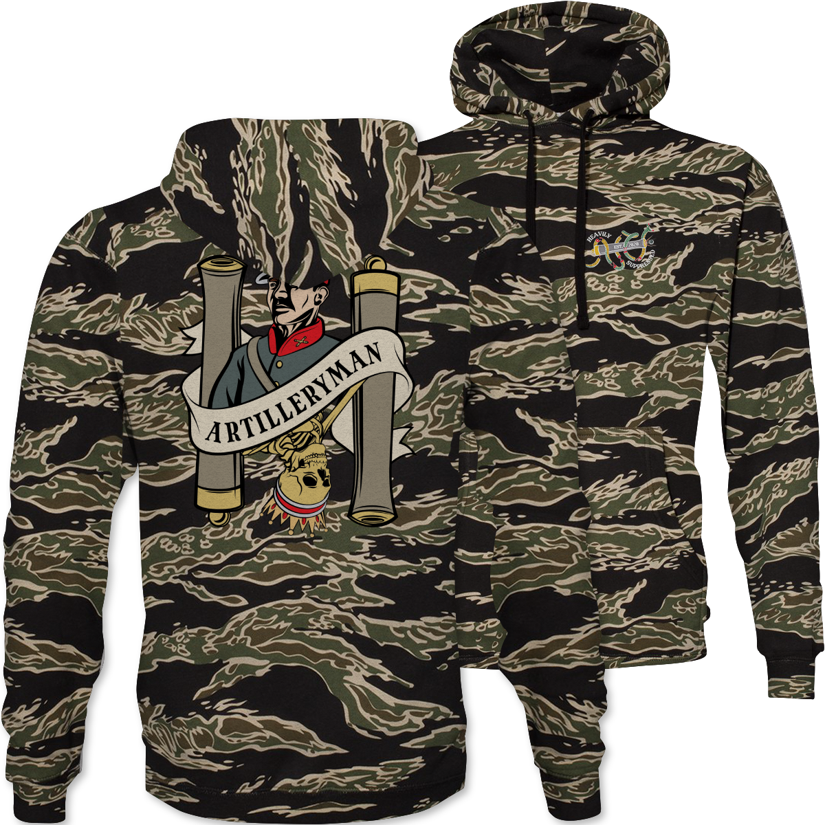 Artilleryman Death Card Camouflage Hoodie
