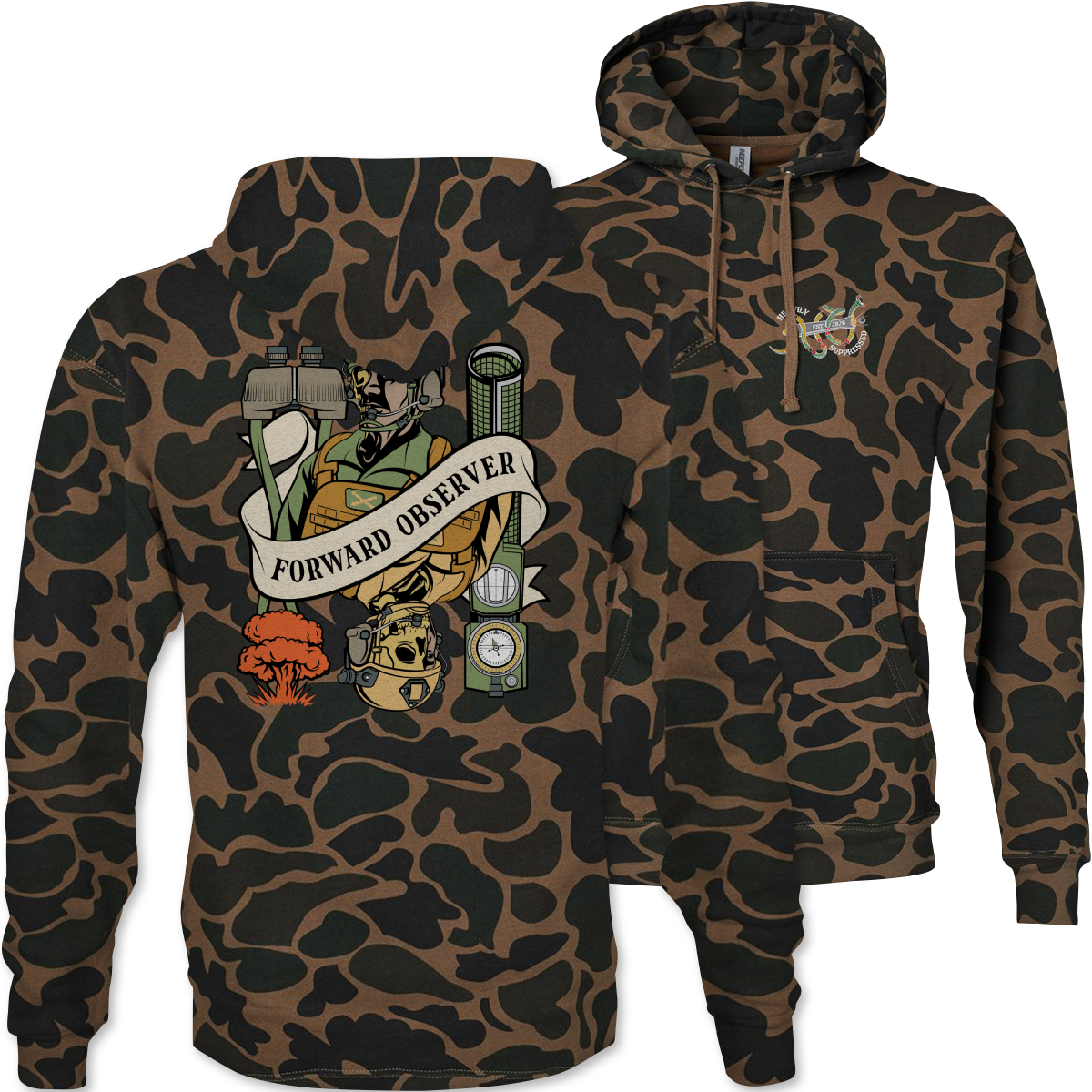 Forward Observer Death Card Camouflage Hoodie