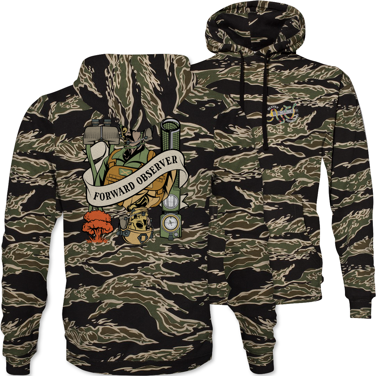 Forward Observer Death Card Camouflage Hoodie