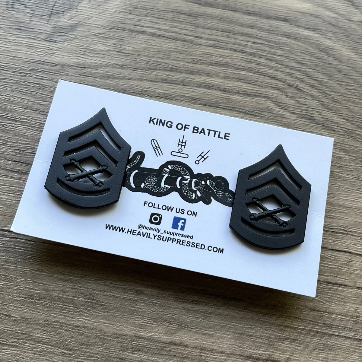 Cross Cannons Rank Pin Set - artillery insignia pin