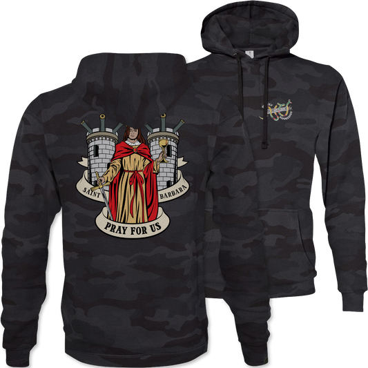 Saint Barbara Death Card Camouflage Hoodie