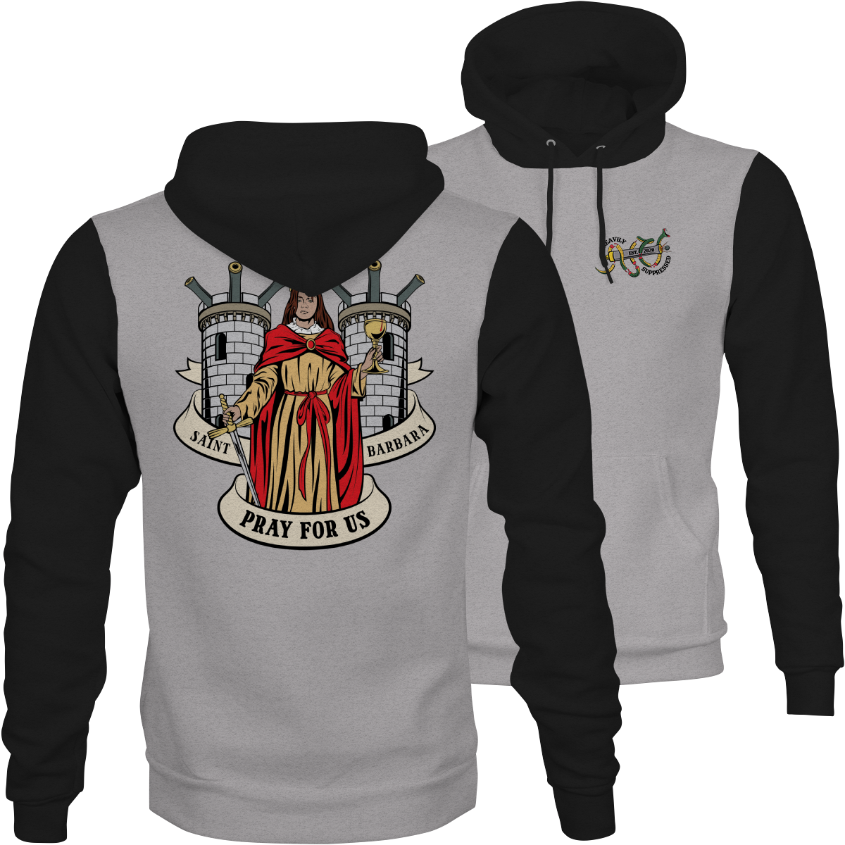 Saint Barbara Death Card Camouflage Hoodie