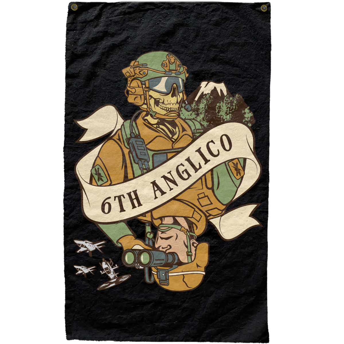 6th ANGLICO Death Card Flag