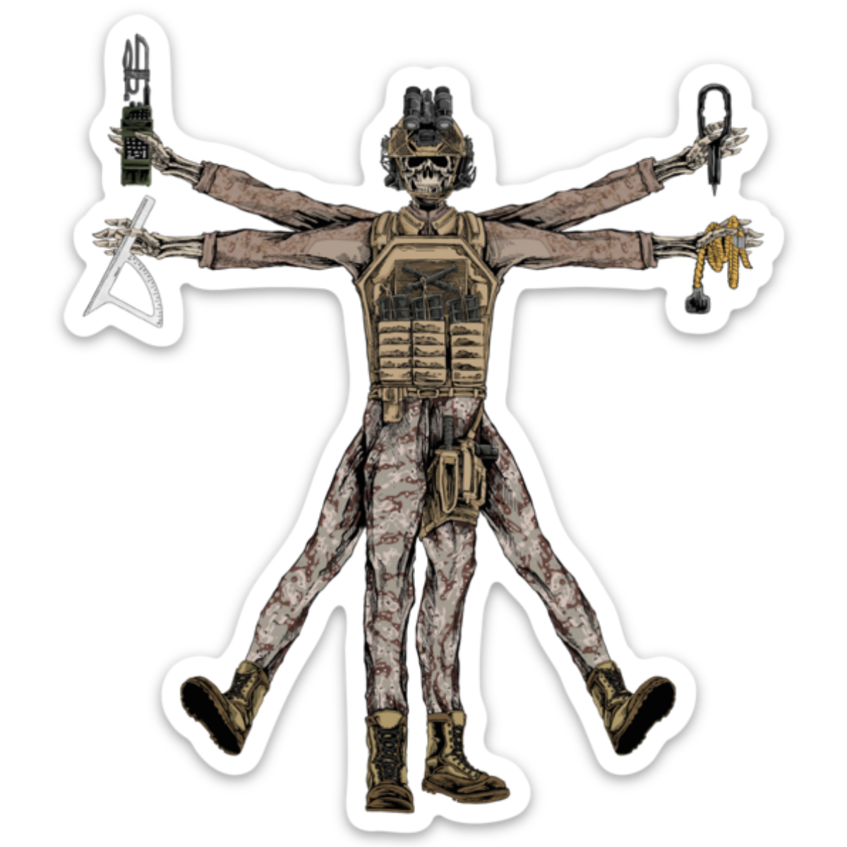 Vitruvian Artilleryman Sticker