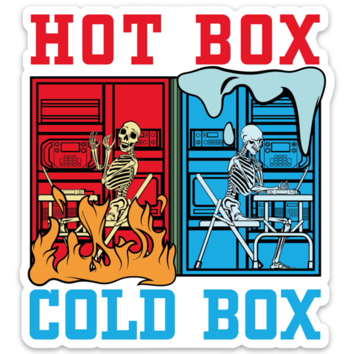 Hot and Cold Box Sticker