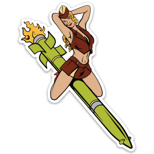 Rocket Pin Up Sticker